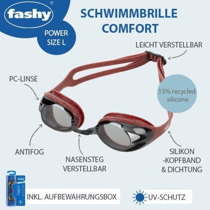 Плавки Fashy Unisex Power Comfort (червоні, розмір L) для плавання