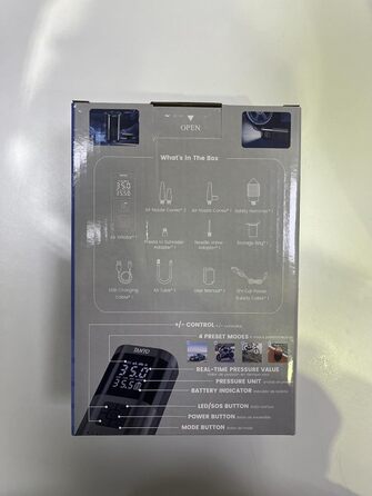 Електричний насос-компресор TANYO 150PSI для велосипедів, автомобілів, мотоциклів, м'ячів, портативний з манометром, акумулятором, USB-зарядкою і LED-підсвіткою