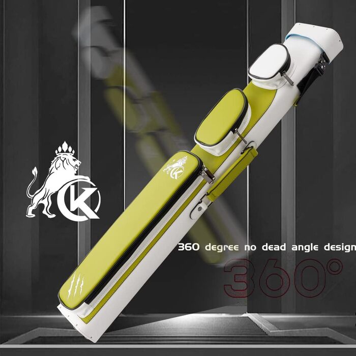 Чохол для більярдних куль KONLLEN 6-лунковий ручної роботи, 2 кийки, 4 аксесуари, 6 кольорів, трав'яно-зелений