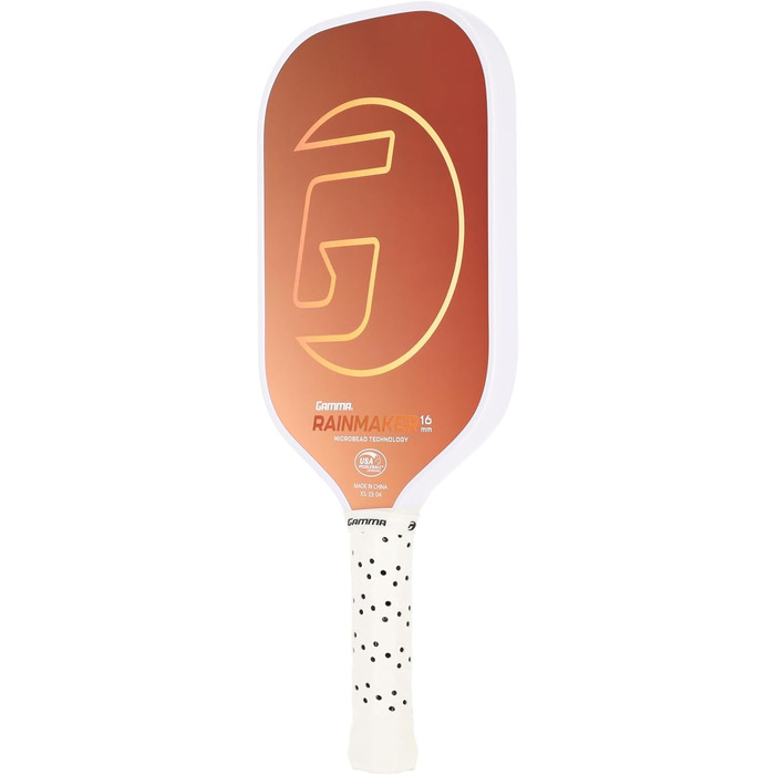 GAMMA Rainmaker: ракетка для піклболу – легка, велика зона удару, карбонове покриття з мікроперлинками для обертання та контролю, амортизуюча ручка, регульована вага, 6 кольорів (Помаранчевий/Західний з візерунком 'Sunset Chevron')
