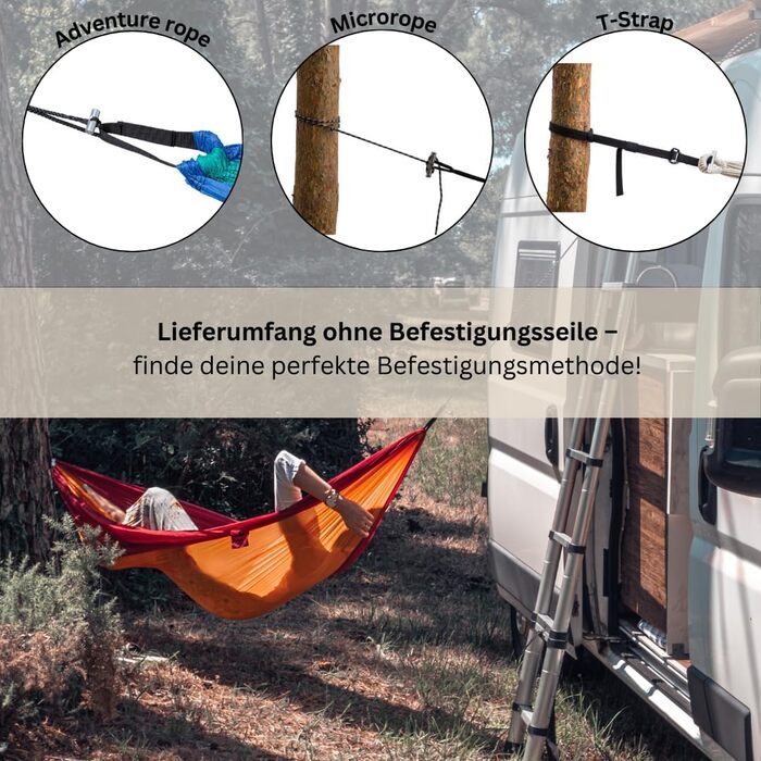 Гамак Amazonas Ultra-Light Adventure Coyote Kingsize 275x140 см, зелений (Fire) - надлегкий, до 150 кг
