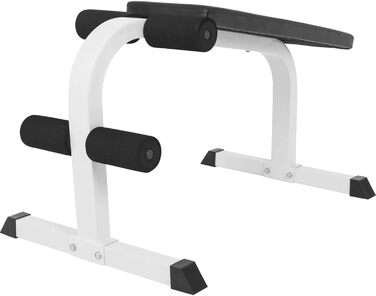 GORILLA SPORTS Скам'я для преса та спини, біла, 120x67x63-49 см, з м'якою фіксацією ніг, навантаження до 150 кг – універсальна фітнес-лавка для преса, спини, домашнього тренування