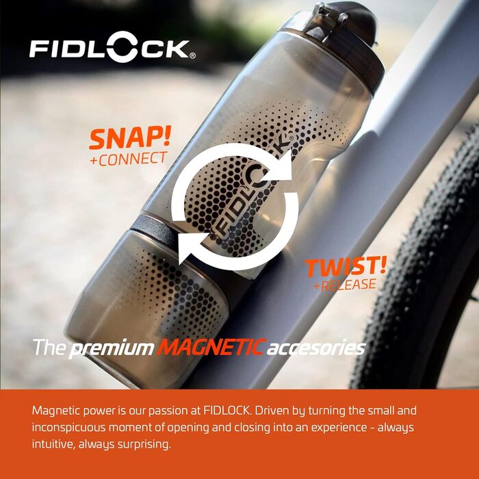 Пляшка Fidlock Twist для води 600/800 мл, прозора, чорна, змінна, без конектора