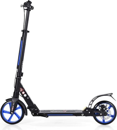 Tretroller GOPLUS Roller Kinder 8 років, City Roller для дітей та дорослих, вантажопідйомність 100 кг, регульована висота, складний, з гальмом та ременем (Блакитний)