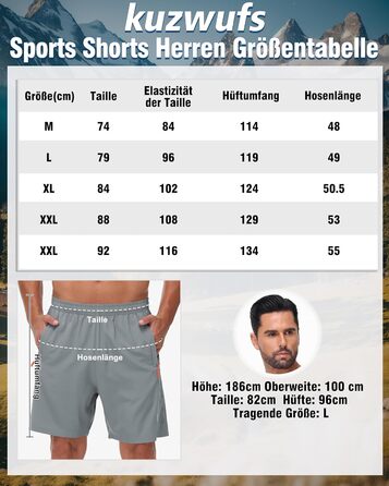 Чоловічі спортивні шорти для фітнесу та занять спортом (2 шт.) - чорний/світло-сірий, XXL