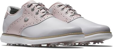 Жіночі гольф-туфлі FootJoy Tradition, білий, темно-синій, фіолетовий (41.5 EU, світло-сірий, рожевий)