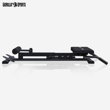 Тренування спини GORILLA SPORTS®: складаний, регульований, стабільний, до 150 кг, сталь, чорний. Гіпер-розгинач, тренажер для спини та пресу, для дому