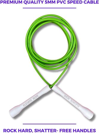 Набір скакалок Elevate Rope: 2 шт. регульовані, з додатком для тренувань. Підходить для дорослих та дітей. Швидкісні та з перлинками. Для занять в приміщенні та на вулиці. Колір: зелений