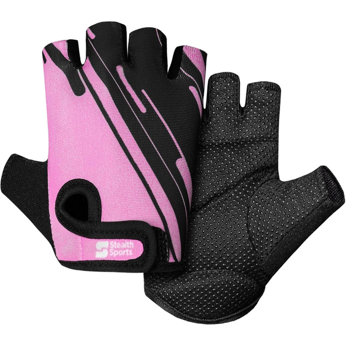 Рукавички для фітнесу Stealth Port: для жінок та чоловіків, з підкладкою, протиковзні, для кросфіту, бодібілдингу, велоспорту, силових тренувань (XS, рожевий)