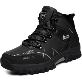 Чоловічі трекінгові черевики Littleplum: зручні, дихаючі, з теплою підкладкою, антиковзаючі, високі, спортивні, чорні, 40 EU