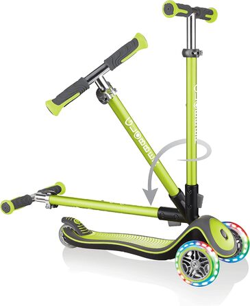 Дитячий самокат GLOBBER Elite Roller, 3-колісний, світлодіодні колеса, регульована висота, для дітей від 3 років, 120/80 мм, підшипники ABEC 5