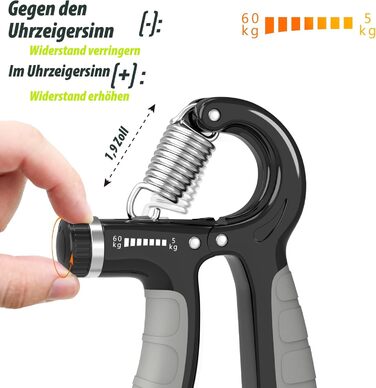 Набір для тренування зап'ястя 2 шт. Handtrainer, 5-60 кг, для спортсменів та реабілітації, FC0101 (темно-сірий)