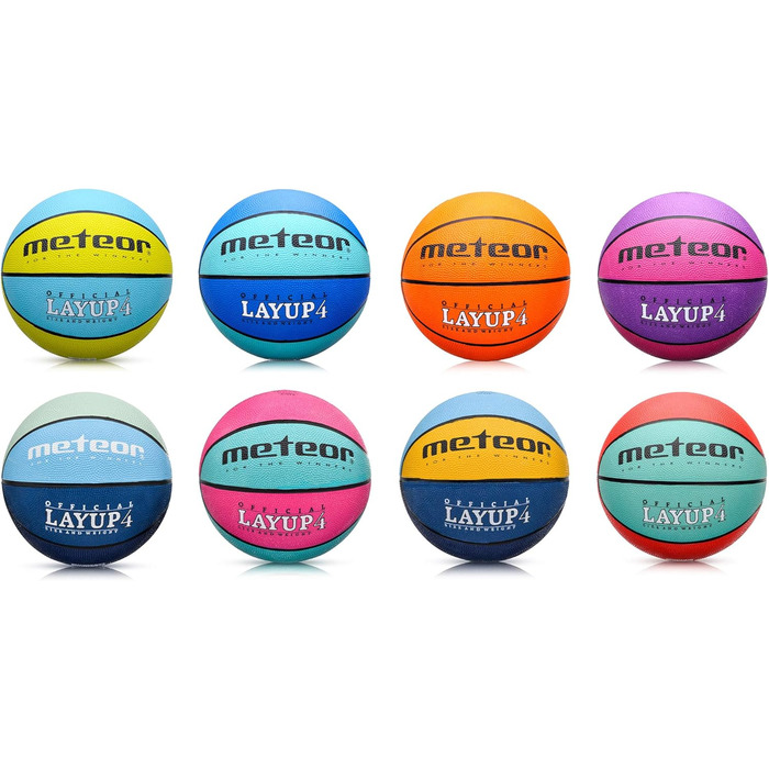 Дитячий баскетбольний м'яч Meteor Layup Kinder Mini #4 (4-8 років) - синій, жовтий, зелений