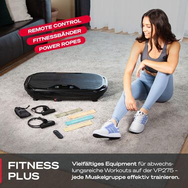 Вібраційна платформа Sportstech VP275 для дому, 3D фітнес-тренажер, LED-дисплей, антиковзка, керування через додаток