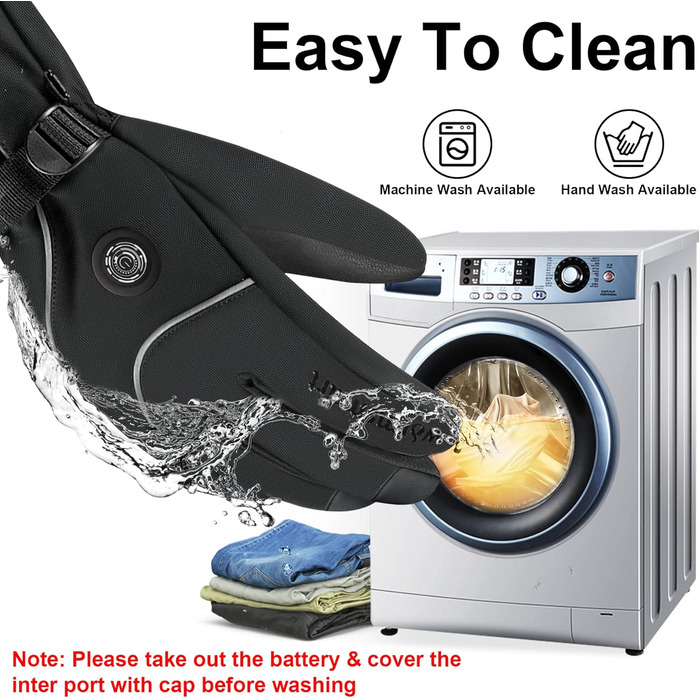 Обогревні рукавиці для чоловіків, 7.4V 3000Ah, чорні, для катання на мотоциклі та активного відпочинку