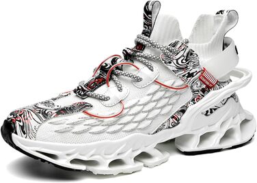 Чоловічі бігові кросівки для вулиці: легкі, зручні, дихаючі, з антиковзкою підошвою. Ідеальні для спорту, фітнесу, джогінгу та активного відпочинку. Розмір 41.5 EU, колір білий.