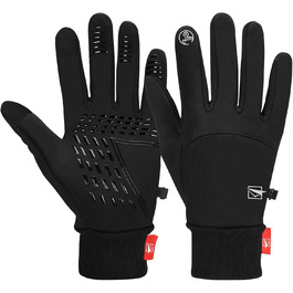 Велосипедні рукавички Cevapro: теплі зимові рукавички, водонепроникні, з підтримкою сенсорного екрану, чорні, розмір M