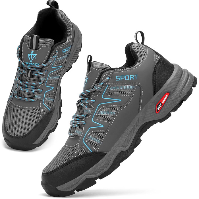 Черевики для хайкінгу чоловічі, дихаючі, трекінгові, легкі та з антиковзаючою підошвою, для трейлраннінгу та активного відпочинку на природі, блакитні, 47 EU