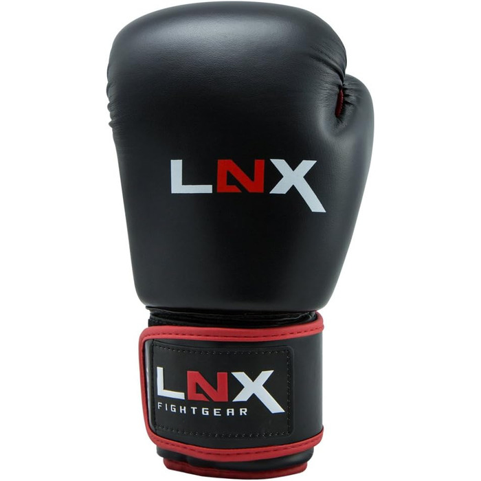 Боксерські рукавички LNX Pro Fight Evo 10 oz, чорні/червоні, для боксу та кікбоксингу