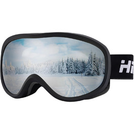 Окуляри для сноуборду та гірськолижного спорту Hioutdoor з антизапітніючою поверхнею, 100% захистом від УФ-випромінювання, OTG, сумісні зі шоломом, подвійні лінзи, м'які вставки з піни. Колір: білий/синій або чорний/сірий
