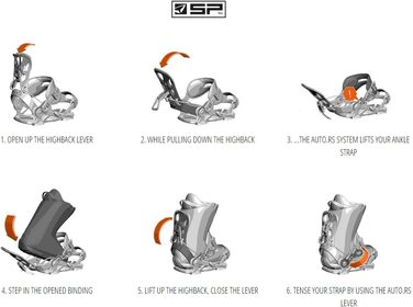 Автоматичні кріплення для сноуборду BEXTREME SP Private Black, розмір 42-44 EU (8-10 US), чорний, для фрістайлу та фрірайду