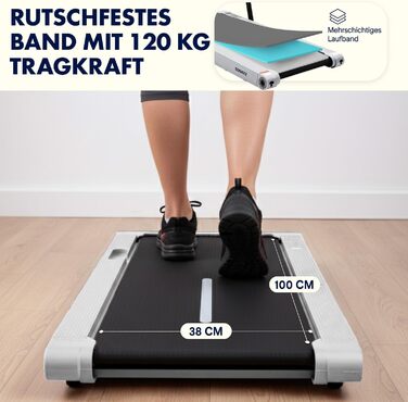 Бігова доріжка Walking Pad SQUATZ 2-в-1 з вібраційною платформою, складана, для дому та офісу, під стіл, до 120 кг, срібляста