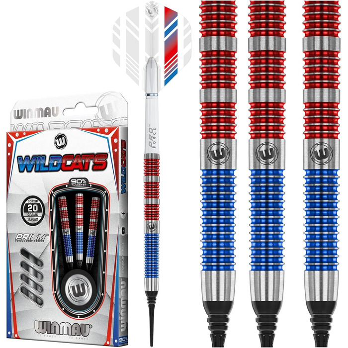Дротики для дартсу WINMAU Soft Wildcats 20 г, м'які накінечники