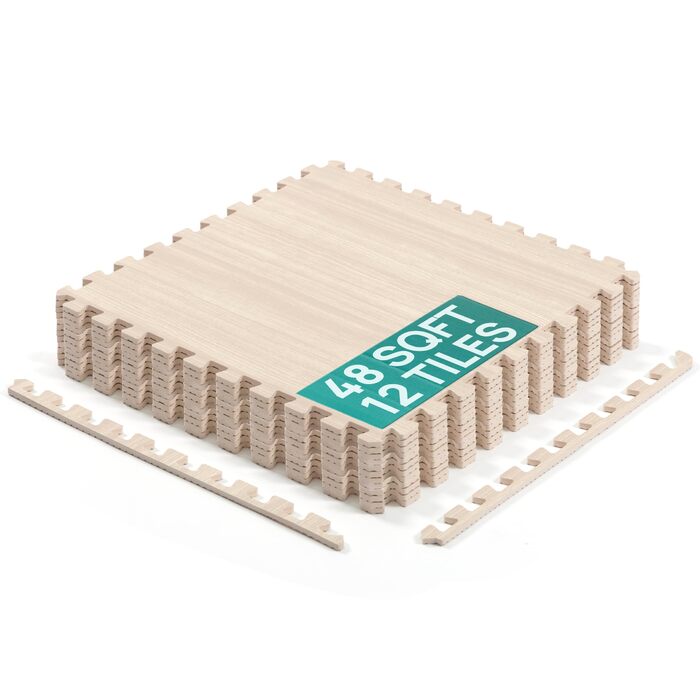 Набір модульних килимків для фітнесу Yes4All (30 шт, 60x60 см) захисний пазл-підлоговий покриття для тренажерів, домашнього залу та гаража, колір: горіх (4.5 м²)