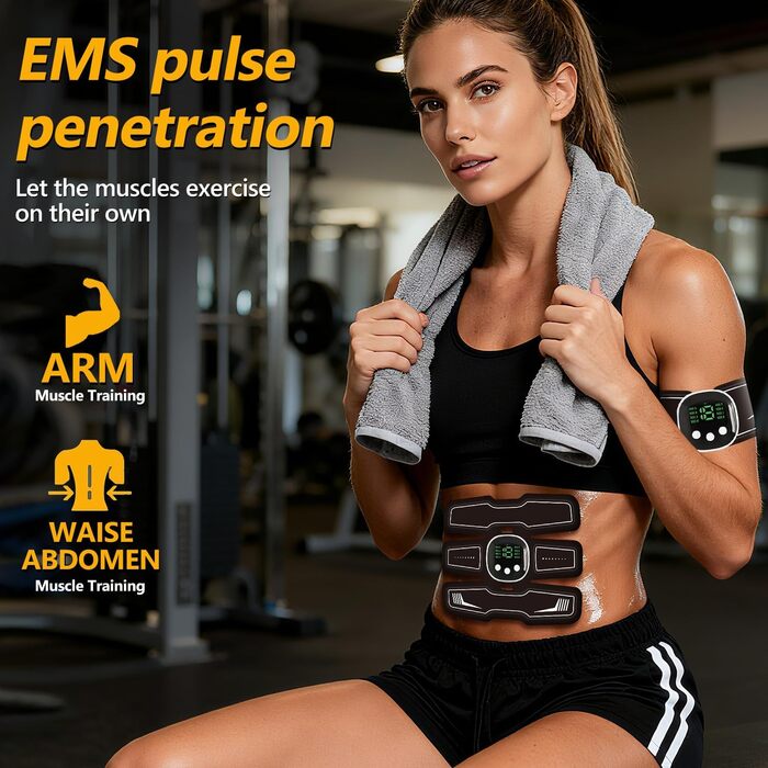 EMS тренажер для пресу Pro, стимулятор м'язів живота, 8 режимів та 19 інтенсивностей для пресу, інтелектуальна фітнес-стимуляція, цільова стимуляція м'язів живота