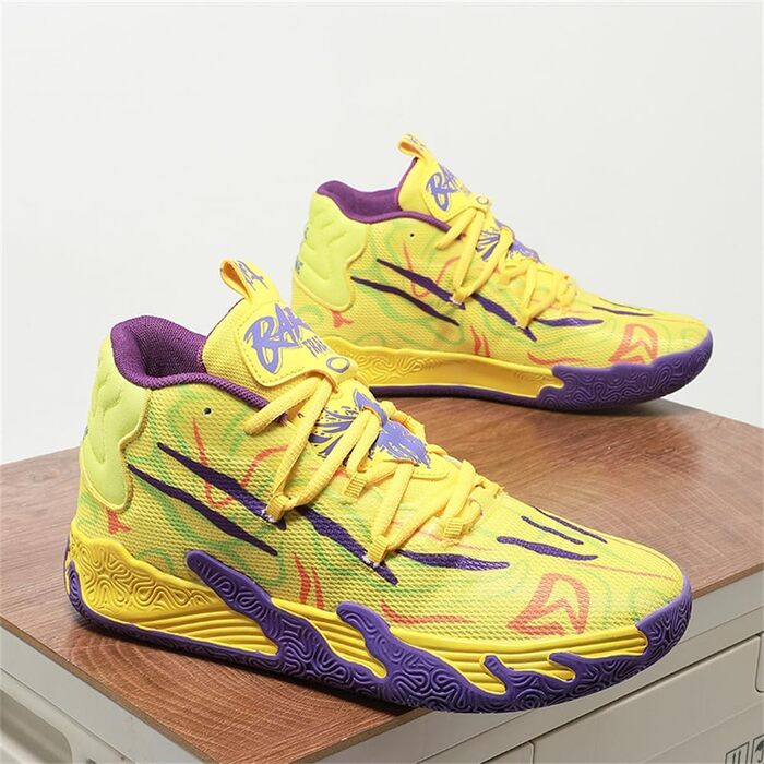 Жовті баскетбольні кросівки High Top для дорослих, хлопчиків та дівчаток. Антиковзаючі, для занять баскетболом та ходьби. 38 EU