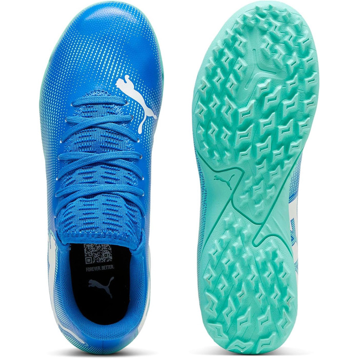 Дитячі футбольні бутси PUMA Future 7 Play It Jr (35 EU, Синій/М'ятний/Білий)