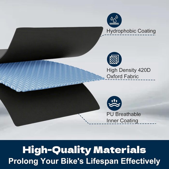 Чохол для велосипеда HITWAY, водонепроникний, 420D, захист від УФ-променів, пилу та дощу, з отвором для замка та кишенею, для електровелосипедів до 29 дюймів, чорний