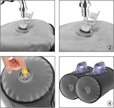 Гідравлічні гантелі Deiris, набір для заповнення водою, вага до 14 кг/пара, для силових тренувань та фітнесу (Чорний: пара 10 кг)