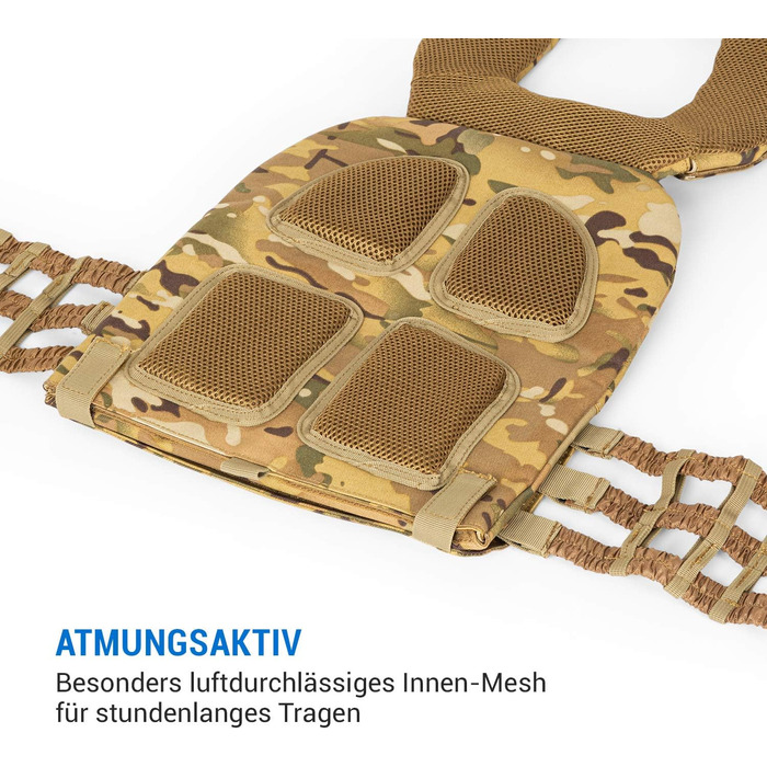 Capital Sports Battlevest 2.0: Вага жилет для тренувань - жилет з вагою, комфортний, з оптимальною підкладкою, 8.0 кг або 13.2 кг, камуфляж, чорний або оливковий (8.0 кг, камуфляж)