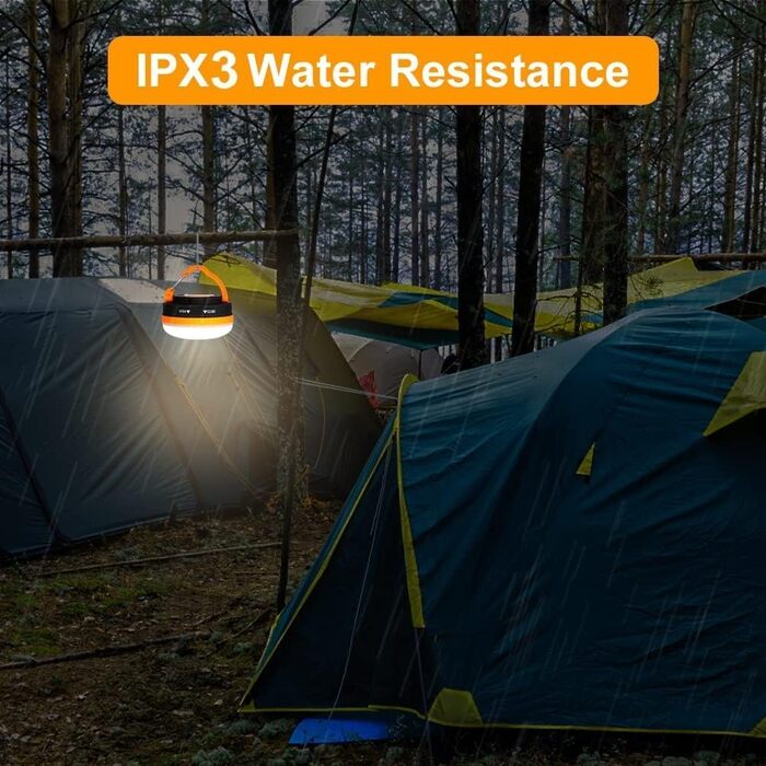 Кемпінгові ліхтарі Flintronic, 2 шт. LED, 5 режимів SOS, водонепроникні, міні-ліхтарі для намету, портативні, для пікніків, туризму, риболовлі, набір для надзвичайних ситуацій, оранжевий