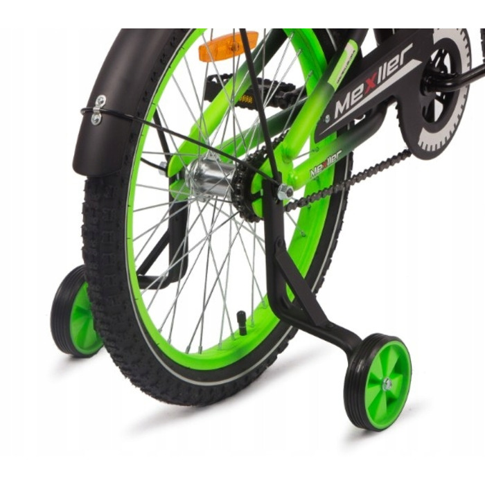 Дитячий велосипед Mexller BMX 20 дюймів, синій, з додатковими колесами