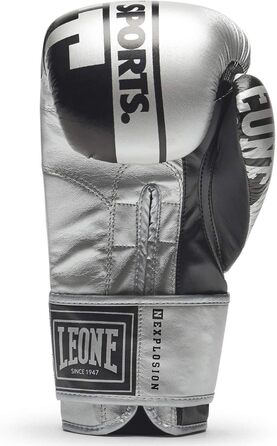 Боксерські рукавички LEONE 1947 Nexplosion, сріблясті, 10 oz, для дорослих