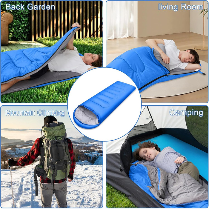Сплячий мішок 3-4 сезони - 220 x 85 см, водонепроникний, легкий, для кемпінгу та подорожей