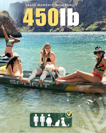 Надувне SUP-борд для дорослих, 204 кг, з сумкою та веслом (Хвойний)