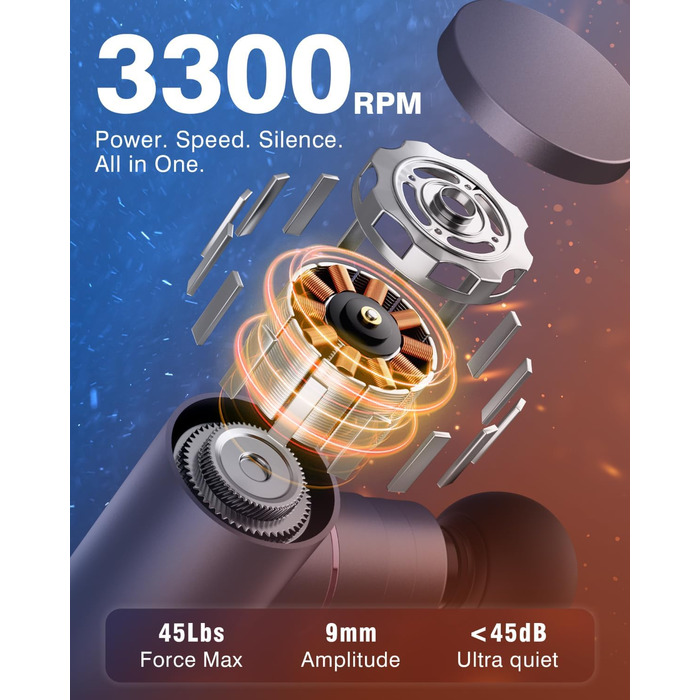 Масажер для м'язів Cotsoco з підігрівом та охолодженням, перкусійна масажна пістолета, глибоке розслаблення м'язів, портативний, сірий