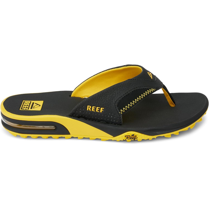 Шльпанці Reef Fanning Pregame для чоловіків (43 EU, чорний та жовтий)
