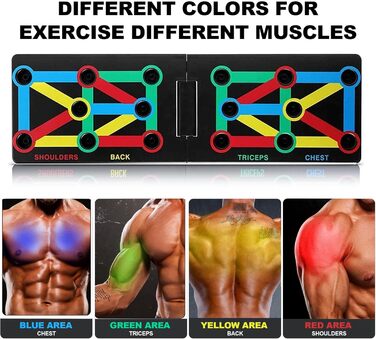 Дошка для віджимань 12-в-1, складана, для тренування верхньої частини тіла, плечей, грудей, спини та трицепсів