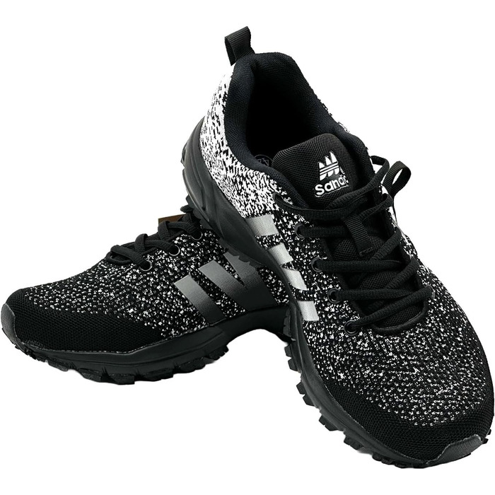 Чоловічі та жіночі кросівки для бігу та спорту. Повсякденне взуття для активного відпочинку, включаючи великі розміри (40 EU, чорний, сірий)