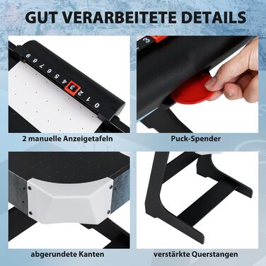 COSTWAY Стіл для аерохокею, електричний, зі світлодіодною панеллю, 12V мотор, для дітей та дорослих, 144 x 68 x 79 см