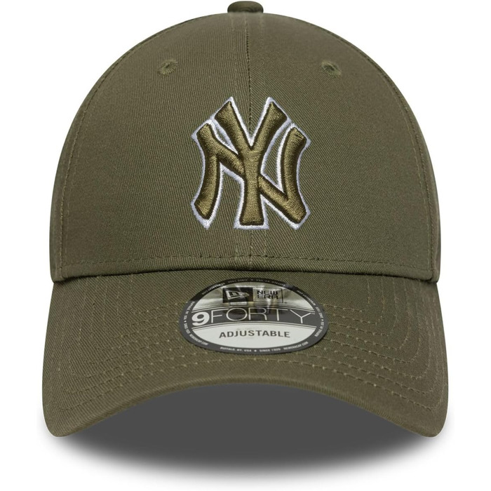 Кепка New Era 9Forty Strap Cap з вишитим логотипом New York Yankees (оливковий)