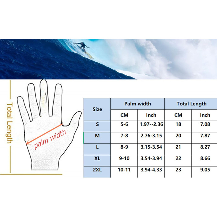 Рукавички для дайвінгу ZCCO з неопрену 3 мм / 5 мм, двошарові термо-рукавички з еластичним манжетом та антиковзким покриттям для дайвінгу, серфінгу, снорклінгу, розмір L 5 мм