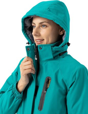Жіноча зимова куртка для активного відпочинку Windstopper® Softshell, водонепроникна, з підкладкою з флісу, синього кольору, з капюшоном