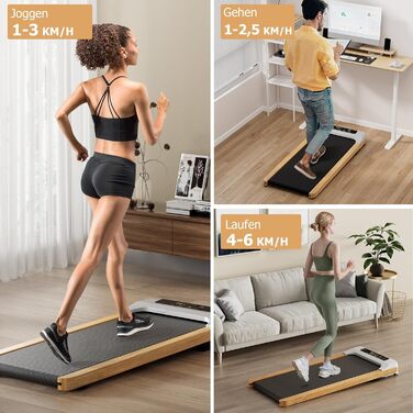 Бігова доріжка COSTWAY 3 в 1, 2,25HP, підлогова, Walking Pad для дому та офісу, 1-6 км/год, дистанційне керування, LED-дисплей, 15 програм, до 120 кг