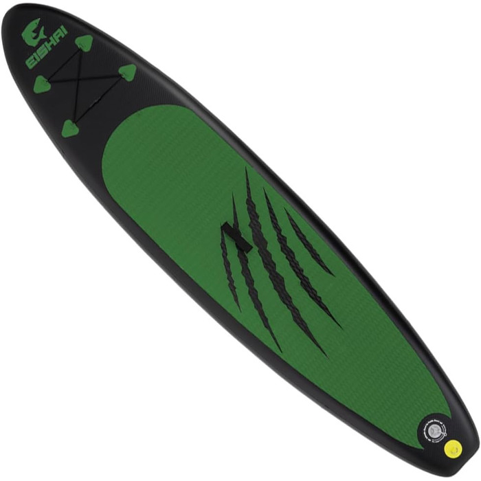 EISHAI Sharkbite надувна SUP-дошка, комплект 7-в-1: весло, страховочний шнур, насос, ремкомплект, для жінок і чоловіків, навантаження до 130 кг, синя, компактна