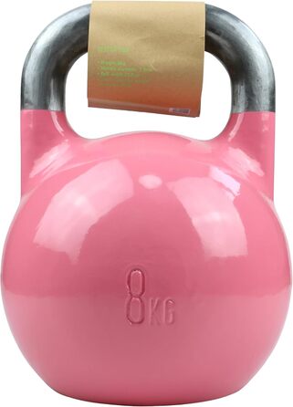 Професійна гиря TITAN LIFE PRO 8 кг, сталь, для змагань, рожева, велика основа